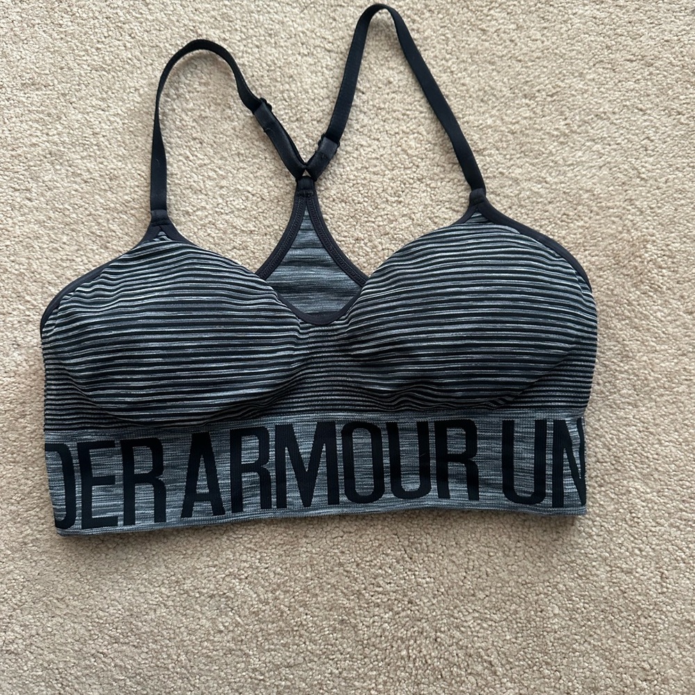Under Armour Women's Gray Striped Sports Bra